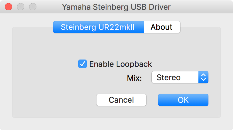 Steinberg UR22 mkII loopback