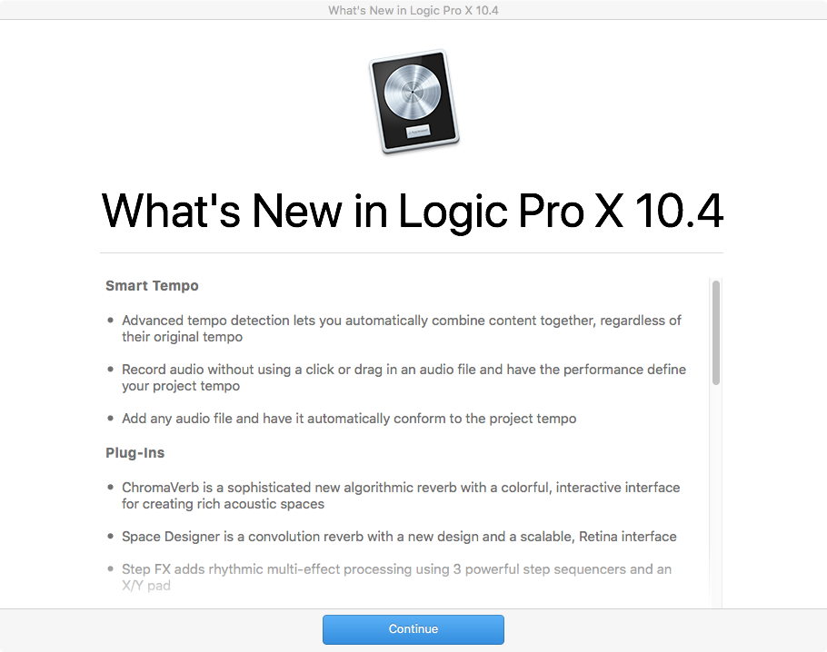 Kaikki Logic Pro X 10.4:n uudet ominaisuudet eivät mahdu ruudulle vierittämättä.