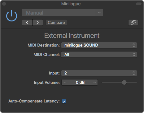 External Instrument settings